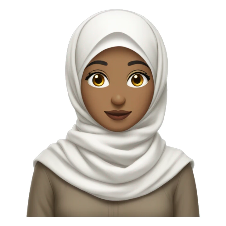cute hijabi in a white hijab with winter makeup with winter clothes  sticker