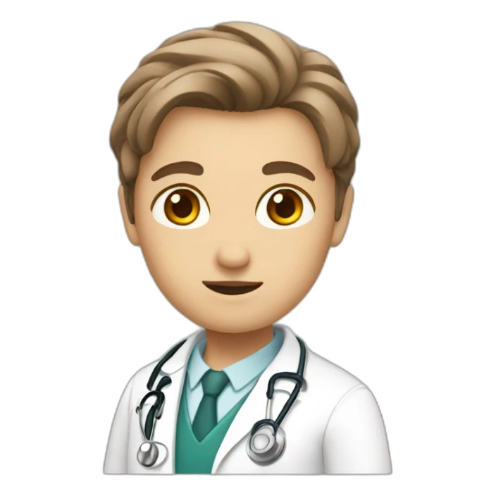 White brown hair Doctor sticker