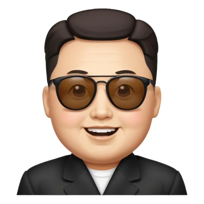 Kim Jong Un emoji with sunglasses sticker