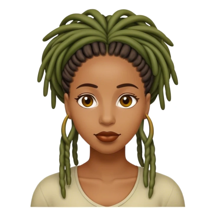 Olive skinned black woman with locs  sticker