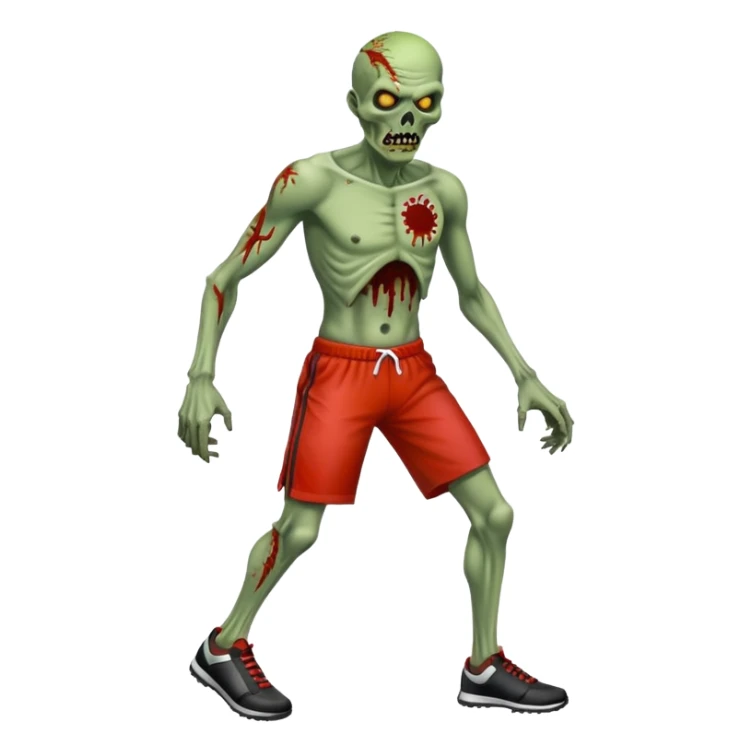 sportmen zombie full body and sport item sticker