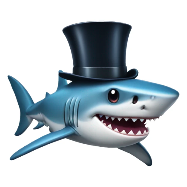 Shark with a top hat sticker