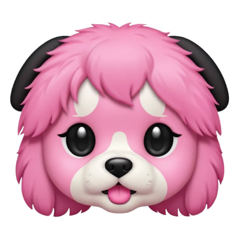 BLACKPINK-inspired black and pink puppy face emoji sticker