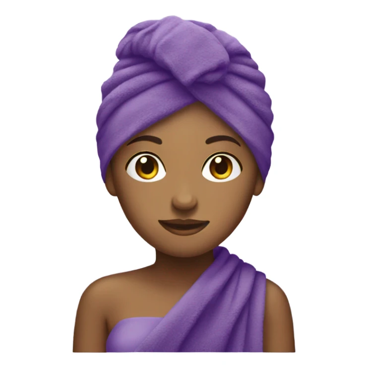 girl with a purple towel on her head sticker