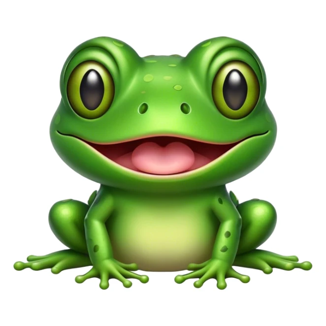 A frog that is square with a really long tongue sticker