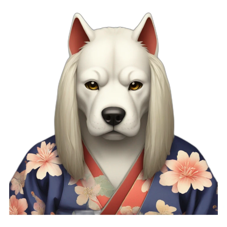 noh-dog-mask-longhair-massive-guy-japanese-kimono sticker