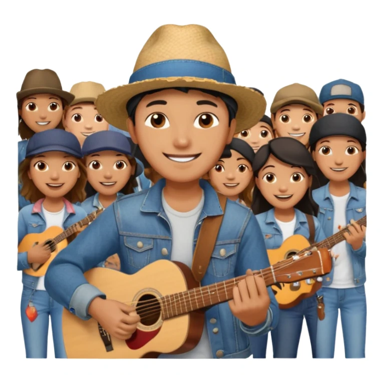 Street Musician + fan photo + crowd sticker