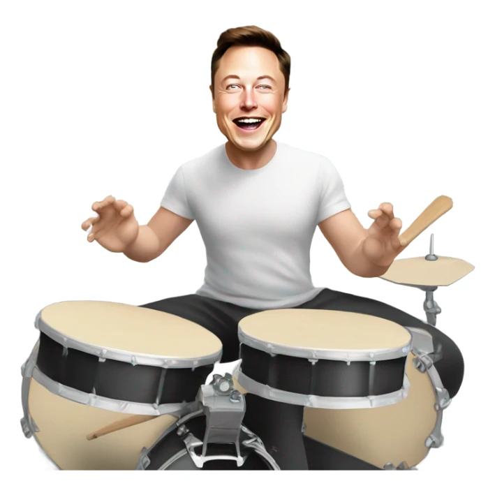elon musk play drums sticker
