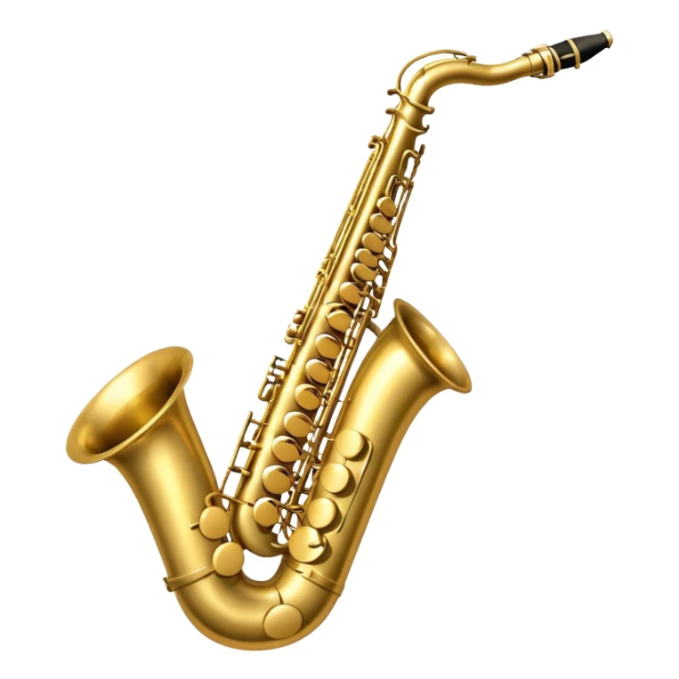 An emoji of a baritone saxophone. Specify, a baritone has a neck with a full loop, not just a bend like a tenor saxophone. sticker