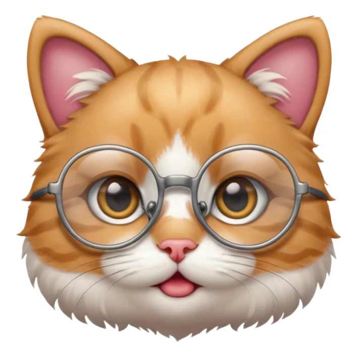 baby Cat with round glasses sticker