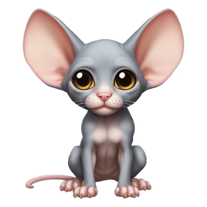 Cute Bat-Winged Sphynx-Rat-Mouse-Hybrid full body sticker