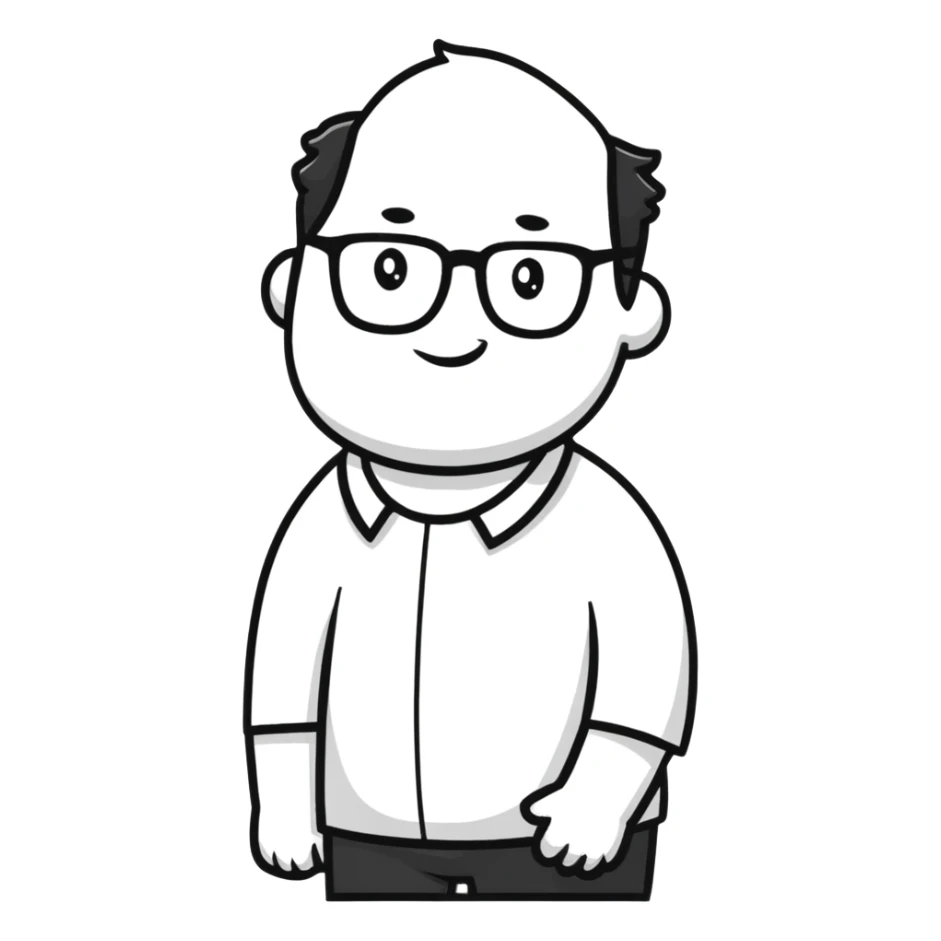 Big man with glasses sticker