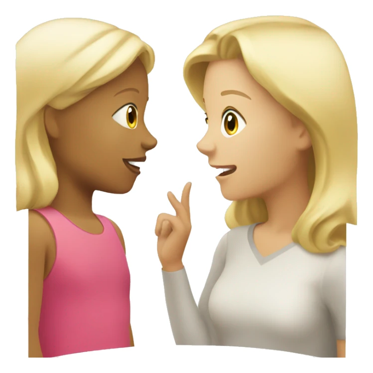 blonde women talking with blonde child  sticker
