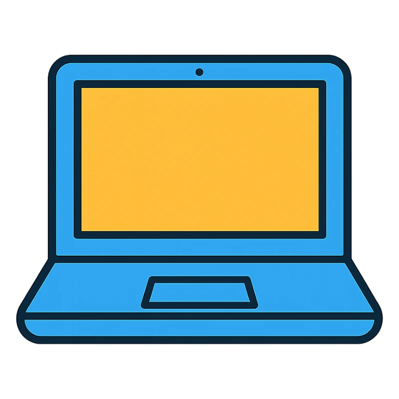 laptop, color outline icon style sticker