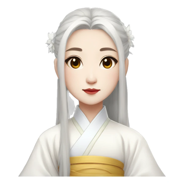bald xie lian wearing a white hanfu sticker