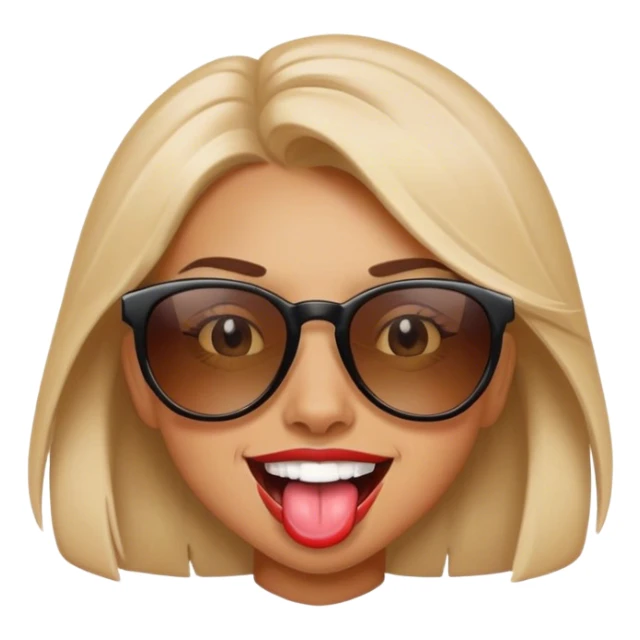 girl sunglasses tongue out smile crazy sticker