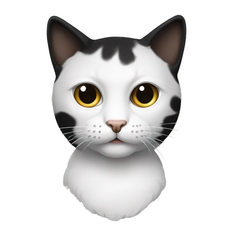 gato negro con mancha blanca en el cachete y ojos ver sticker