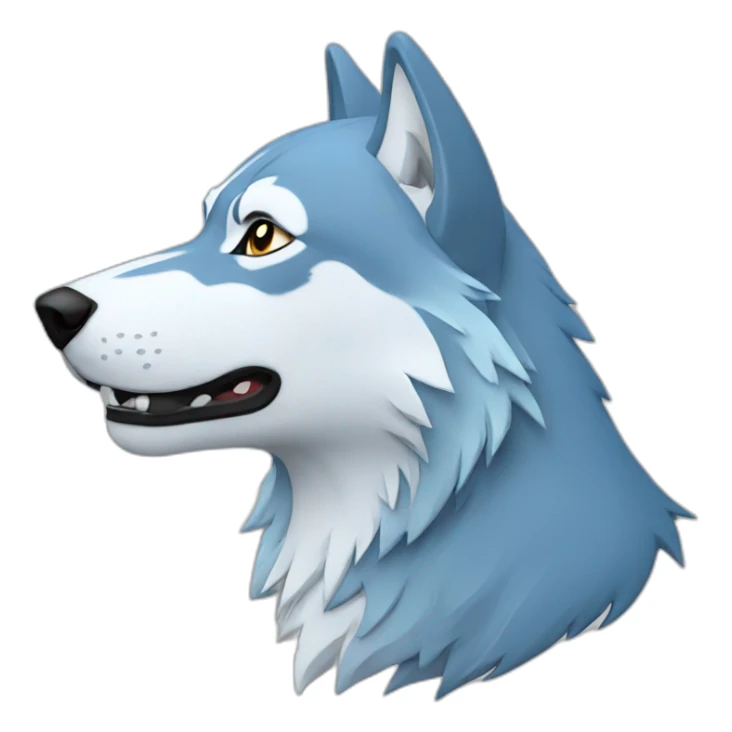 Wolf, white, lightblue sticker