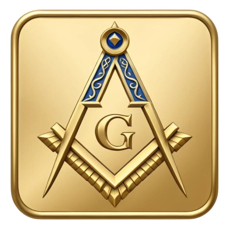 O simbolo da Maçonaria. O esquadro e compasso com a letra G no centro sticker