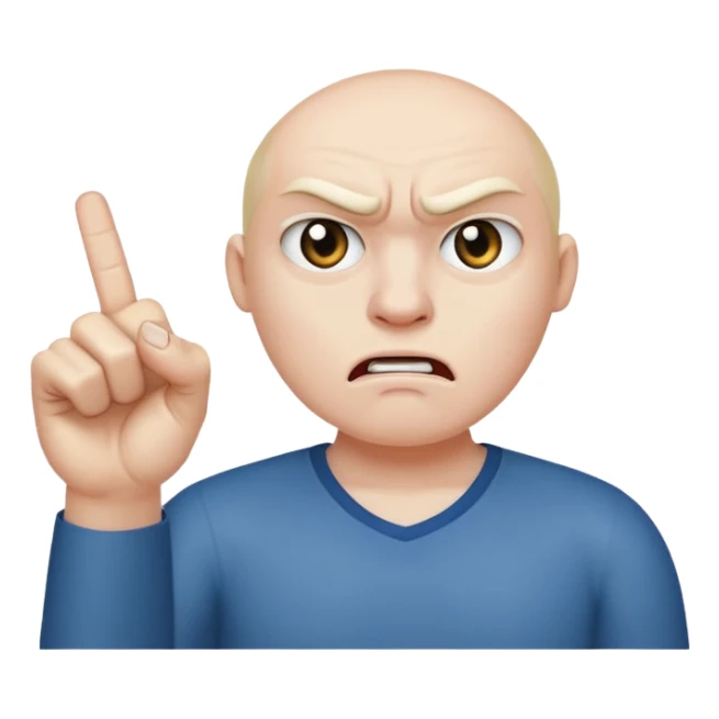 scary person holding middle finger sticker