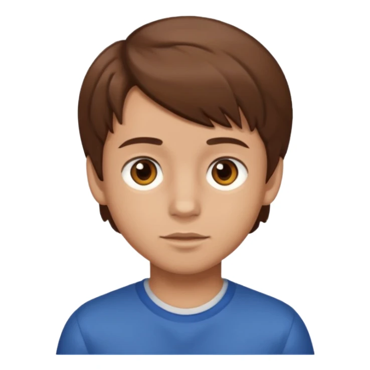 boy,  brown hair, , brown eyes,  skin, sticker