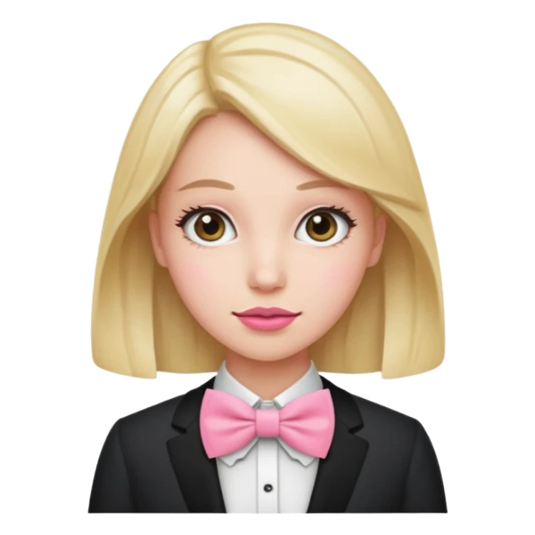 woman with pink bowtie sticker