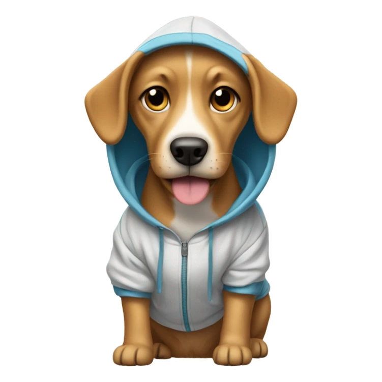 dog wearing a ping hoodie  sticker