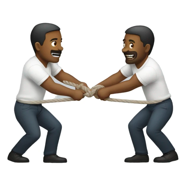 men playing tug of war
 sticker