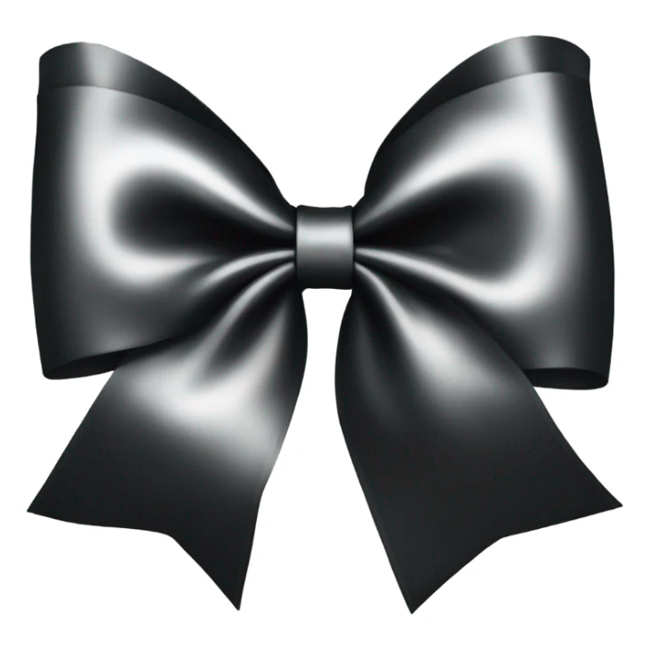 black satin hair bow sticker
