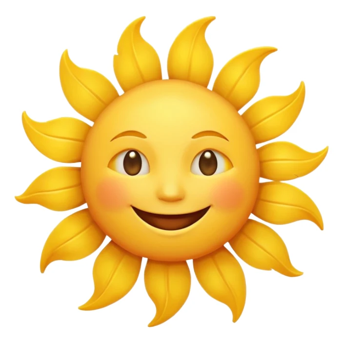 smiling sun emoji, simple and cheerful sticker