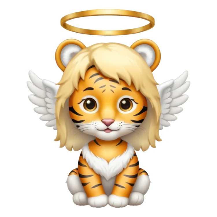 little cute tiger angel sticker