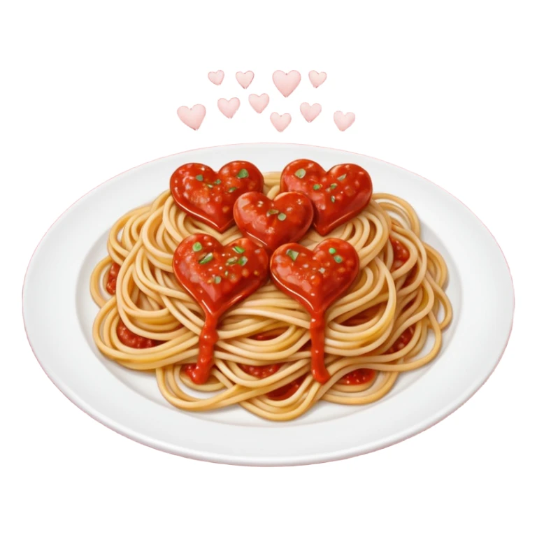 Spaghetti shaped like hearts sticker