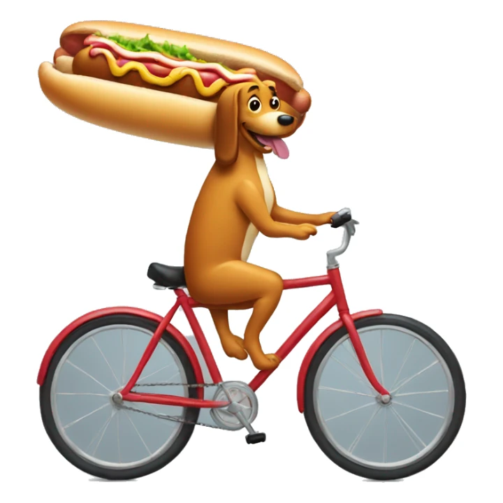 Hotdog riding bicycle  sticker