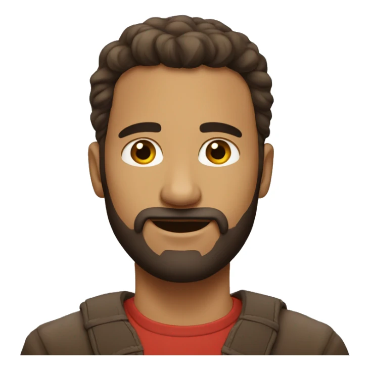 Homme brun cheveux long sans barbe sticker