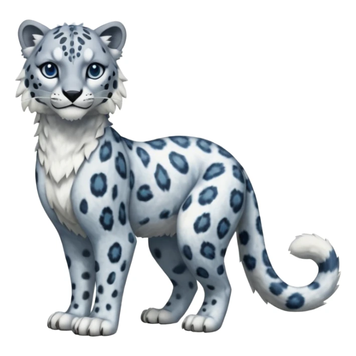 Snow Leopard-Silvally-Trico-Hybrid-animal-creature, full body, hyper-realism sticker