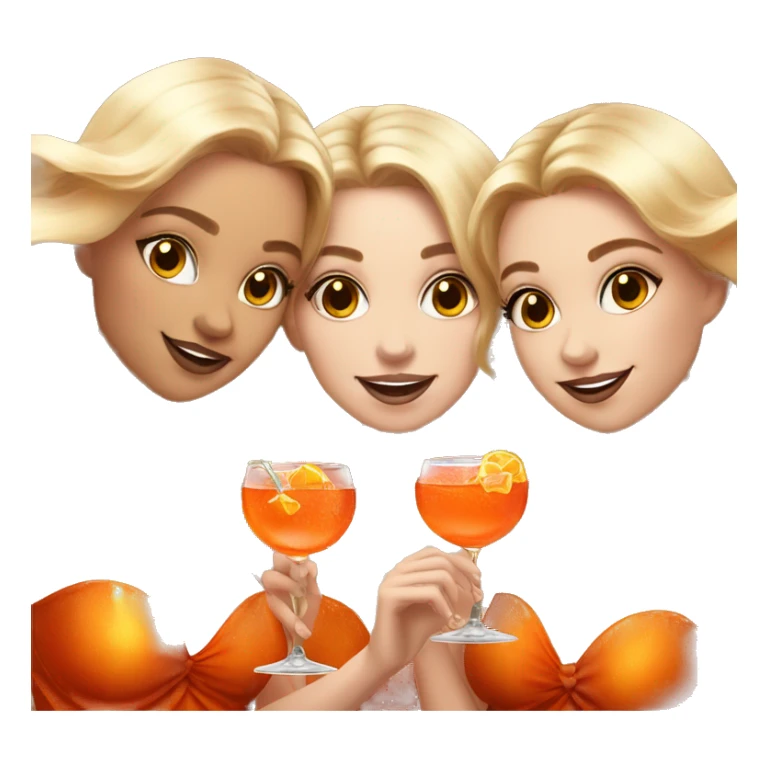 Three beautiful mermaids (light skin) drinking aperol sticker