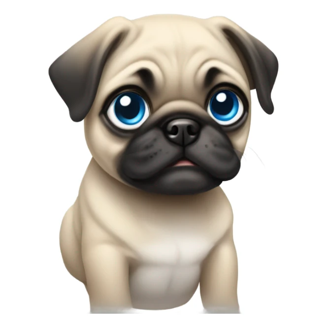 Baby pug with big blue eyes  sticker