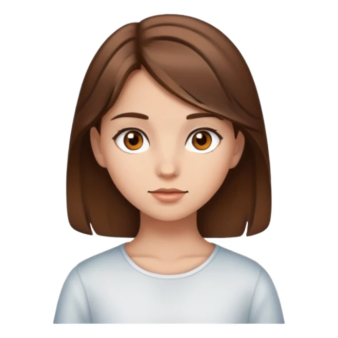 A young girl with brown hair and brown eyes sticker
