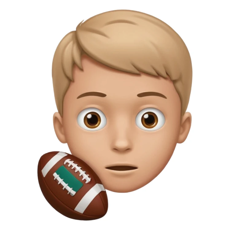 Boy with footballs for eyes sticker