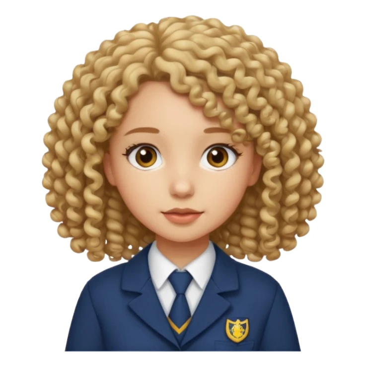 scout girl with curly hair and uniform sticker