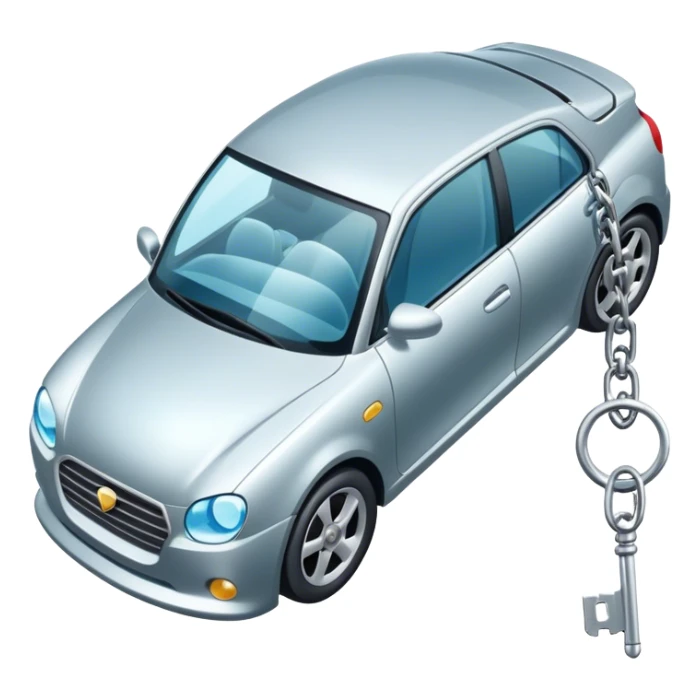 A chain and a car key under the sea sticker