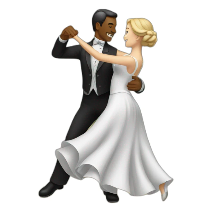 A man and a woman dancing waltz sticker