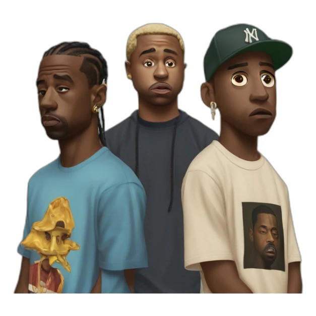 travis scott sad kanye west happy tyler the creator mad kendrick lamar disgusted sticker