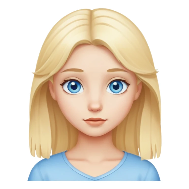 cute blonde girl character with blue eyes sticker