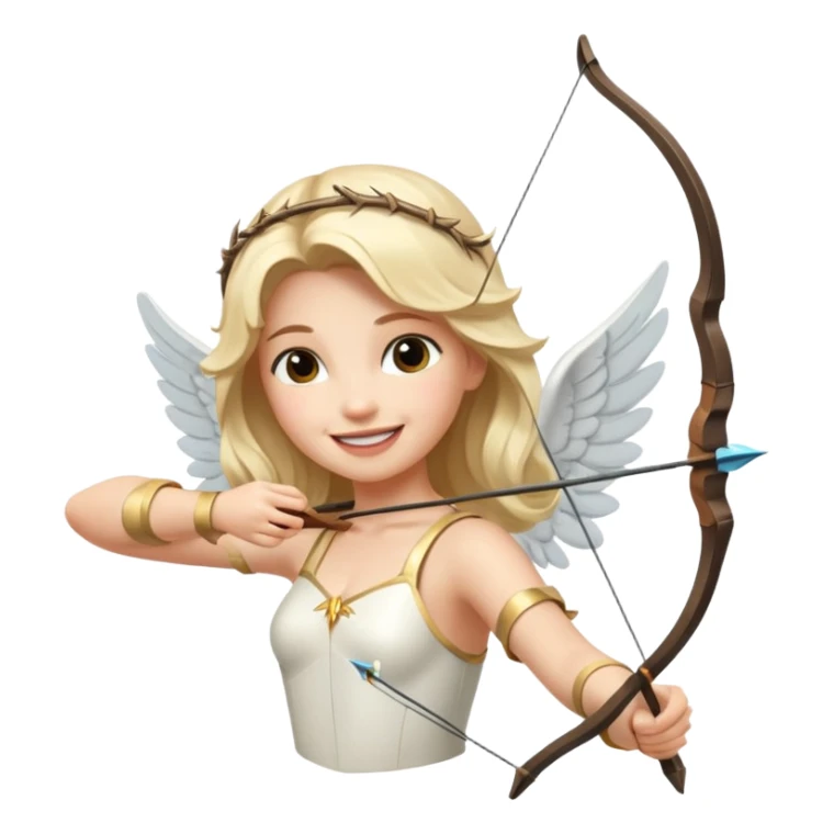Romance - feeling of excitement associated with love - angel with arrow sticker