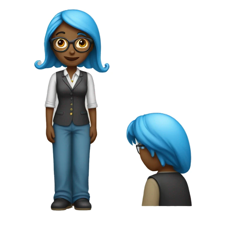 Girl teacher full body Smurf  sticker
