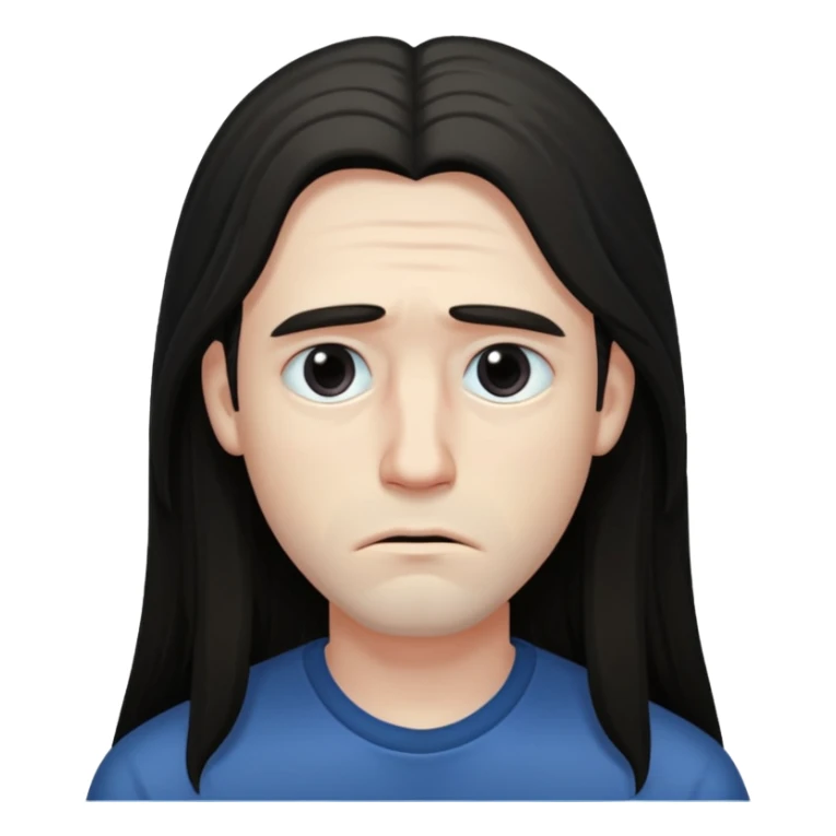 Sad man: dark and long hair sticker