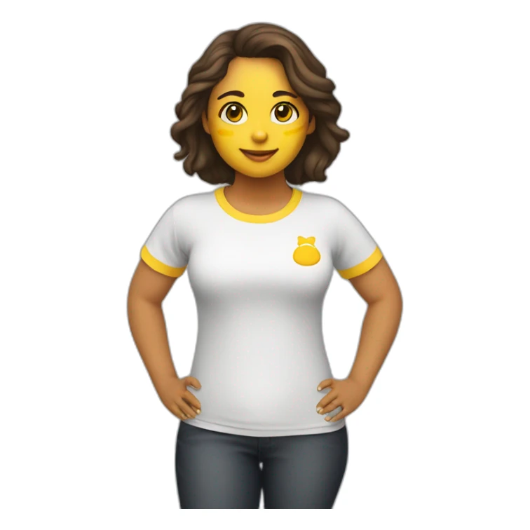 Niña gorda con camiseta amarilla sticker