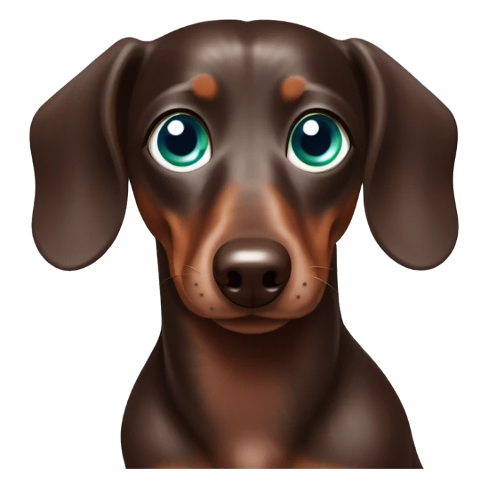 Chocolate dapple Dachshund with one blue eye and one green eye sticker