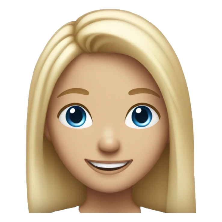 smiling girl with blonde hair and blue eyes sticker